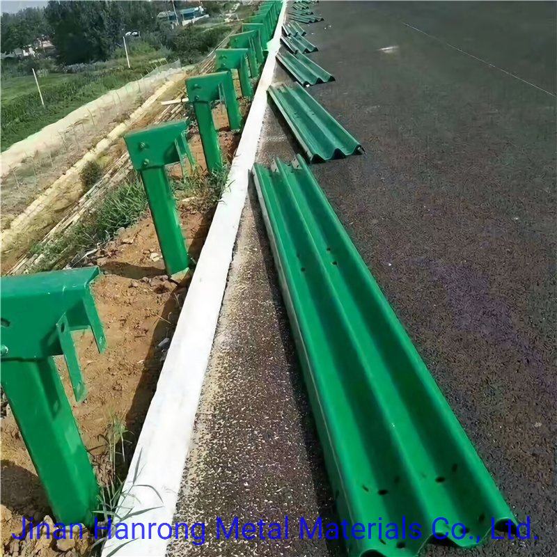 Road Traffic Safety Plastic Spray Galvanized Steel Beam Highway Guardrail