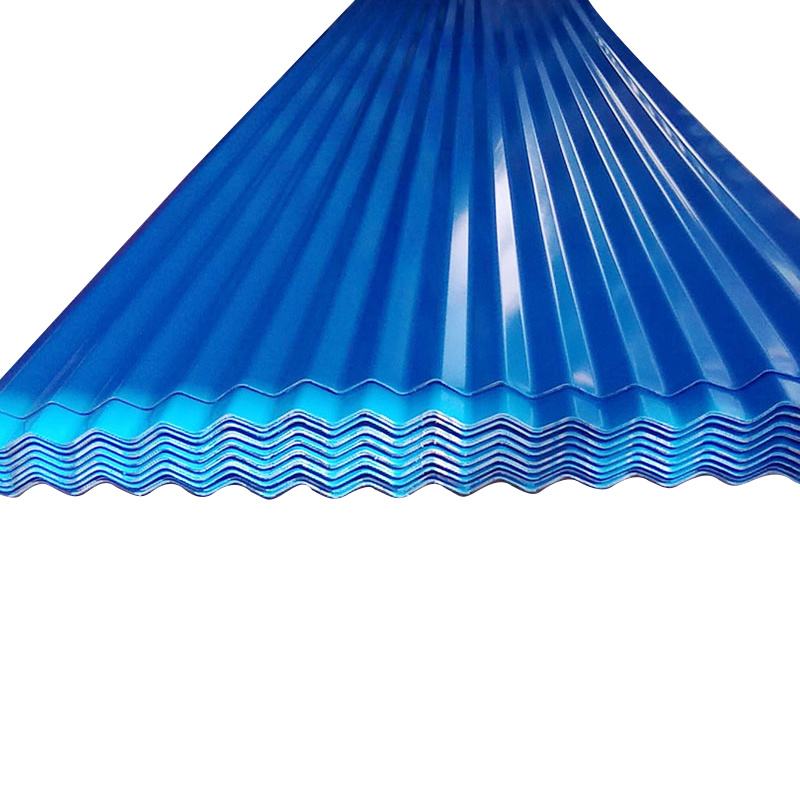 
                                 Folhas de teto ondulado de 30 Gi com bitola azul-mar                            