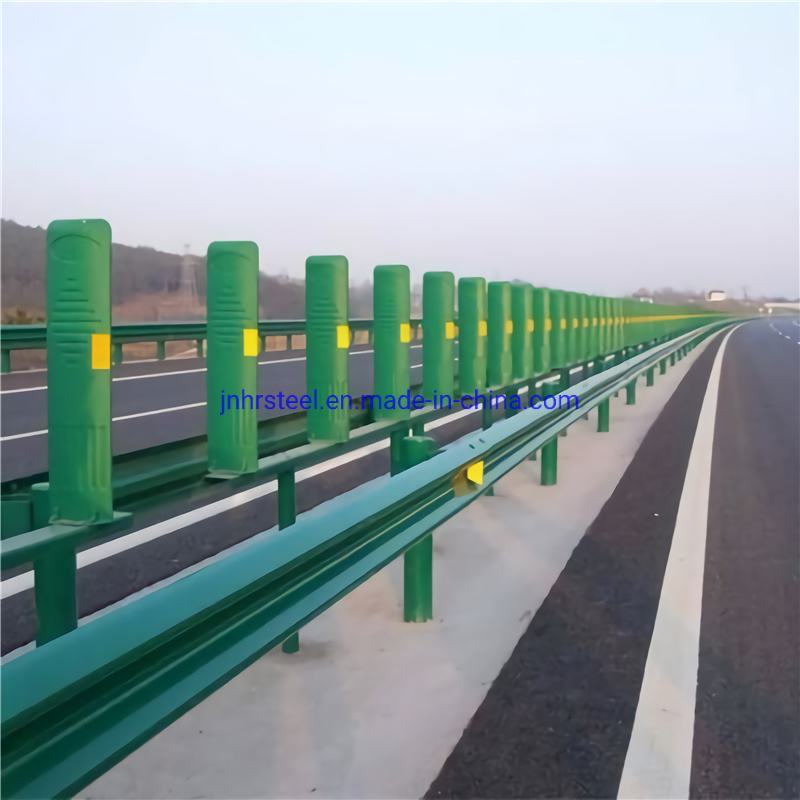 Traffic Safety Plastic Spray Glavanized Steel Beam Highway Guardrail