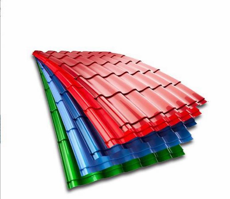 0.38mm Thick 6 Waves Color Coated Corrugated Steel Plate 1050mm Width Z50 Zinc Coated Roofing Sheet