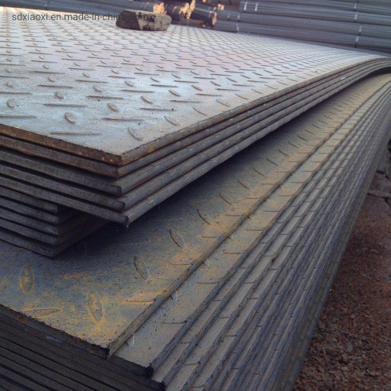 Q235/A36 Carbon Black Checkered Floor Steel Plate for Building Material