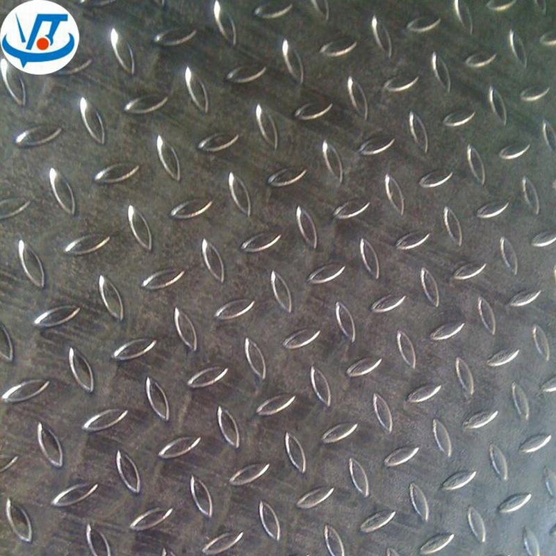 Q235 Leaf Pattern Galvanized Embossed Diamond Steel Sheet 200g Zn Coating